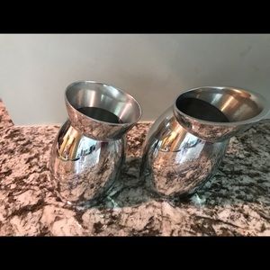 Nambe silver modern sugar and creamer set